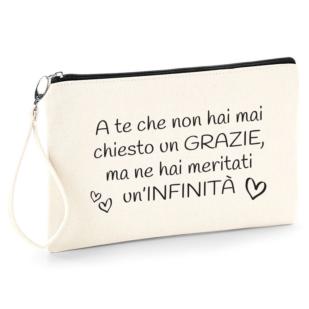 Pochette personalizzata per la mamma "A te che non hai mai chiesto un grazie"