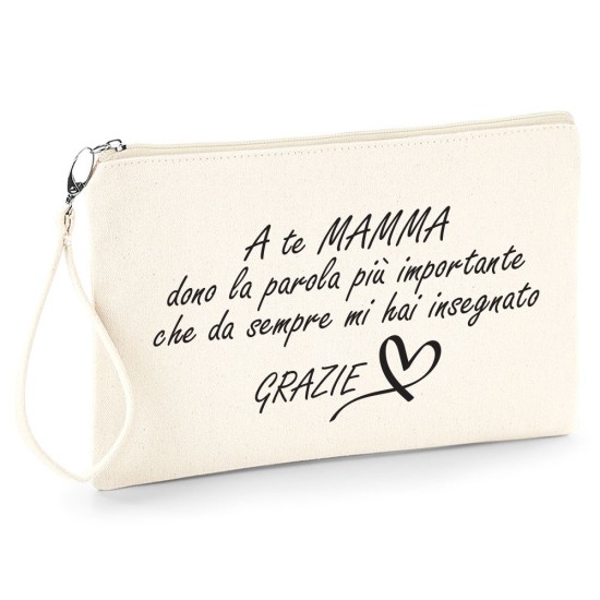 Pochette personalizzata per la mamma "A te che non hai mai chiesto un grazie"