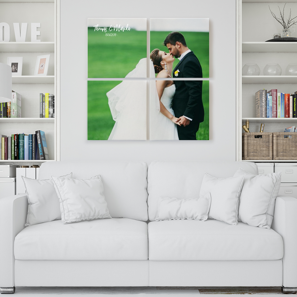 Quadro foto in tela canvas personalizzato con quattro pannelli | 2x2 Quadrato