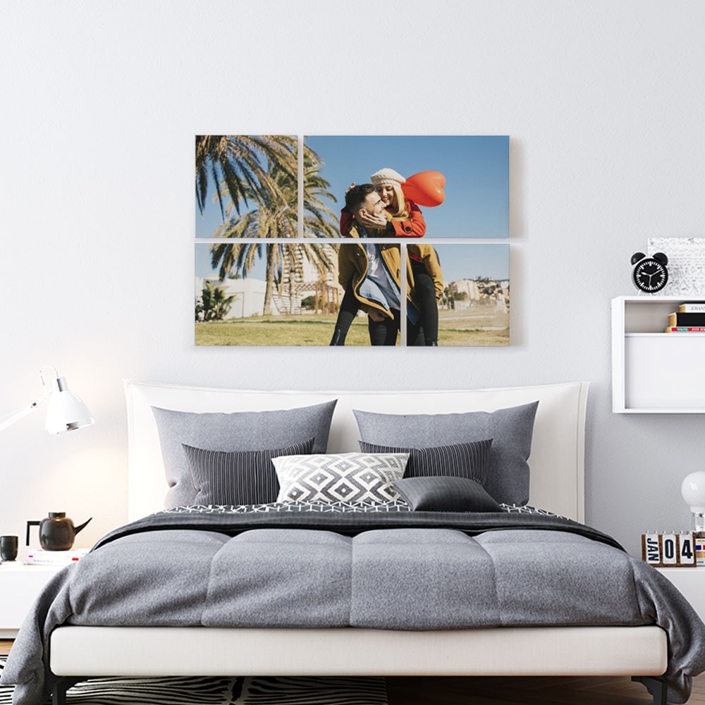 Quadro in tela canvas personalizzato con foto a pannelli | 2x2 Rettangolare Orizzontale