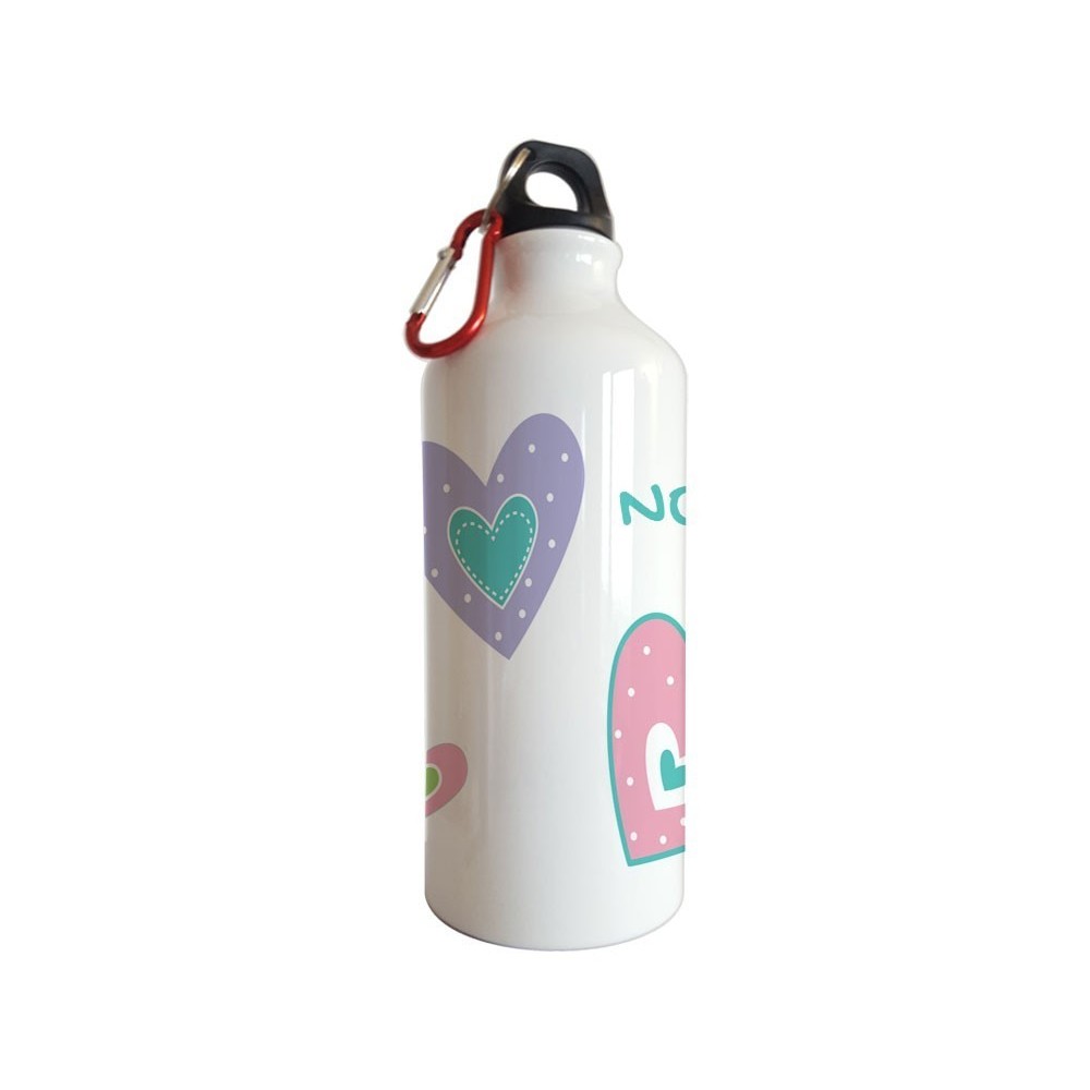 Borraccia da bambini con cuori colorati e nome