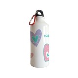 Borraccia da bambini con cuori colorati e nome