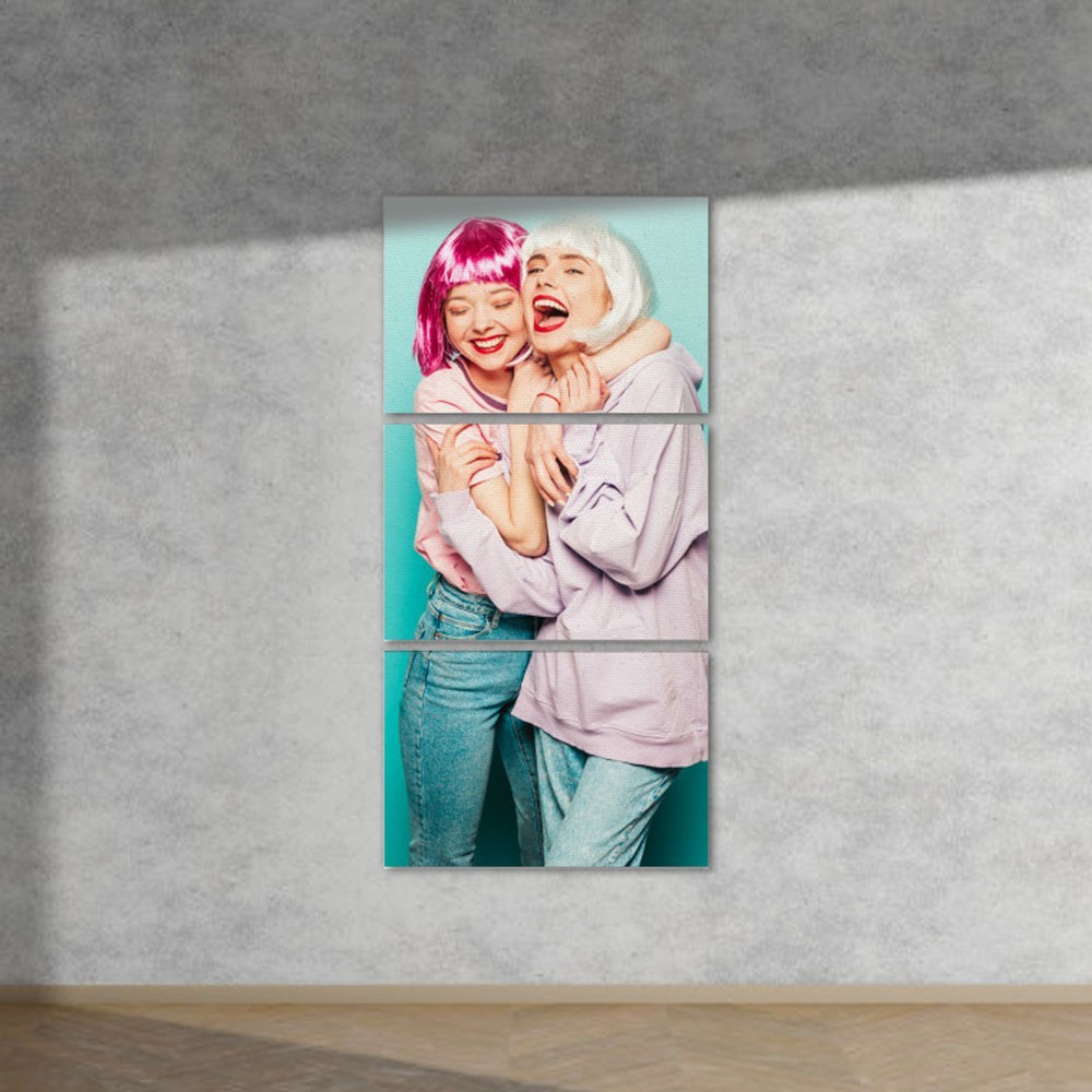 Quadro in tela canvas personalizzato a pannelli | 3x1 Rettangolare Verticale