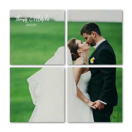 Quadro foto in tela canvas personalizzato con quattro pannelli | 2x2 Quadrato