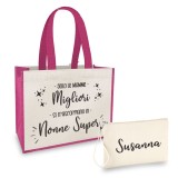 borsa shopper pochette personalizzata mamma e nonna