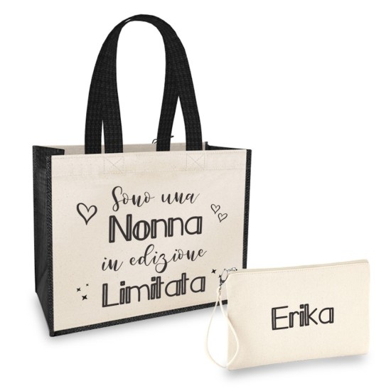 Borsa e pochette personalizzata per la nonna