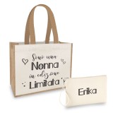 Borsa Shopper multiuso personalizzata per la nonna, e pochette con nome