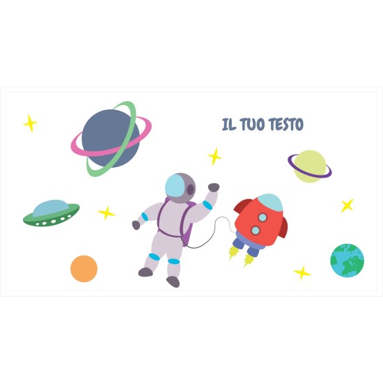 Borraccia da bambini con astronauta, pianeti e razzo
