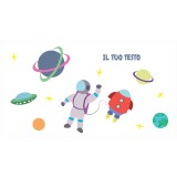 Borraccia da bambini con astronauta, pianeti e razzo