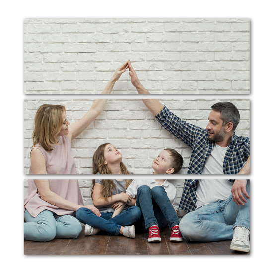 Quadro in tela canvas personalizzato a pannelli | 3x1 Rettangolare Verticale Tipo2