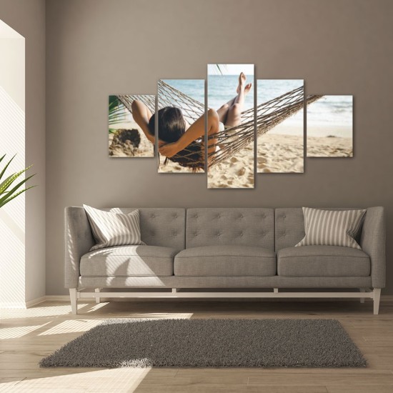 Quadro in tela canvas personalizzato a pannelli | 5x1 Moderno