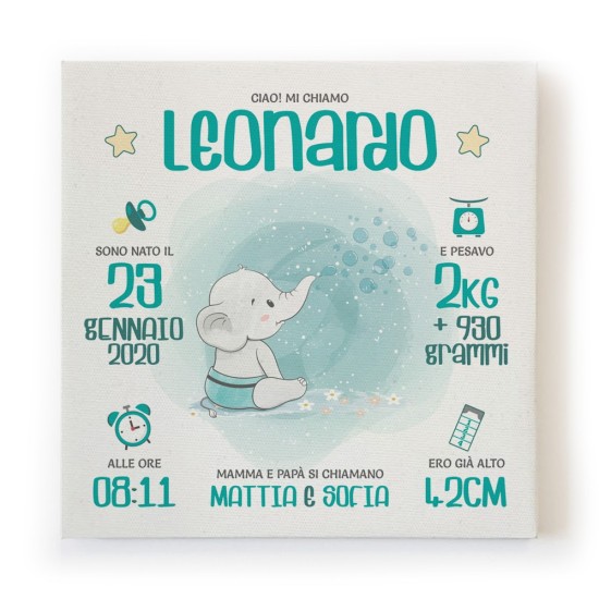 quadro nascita personalizzato