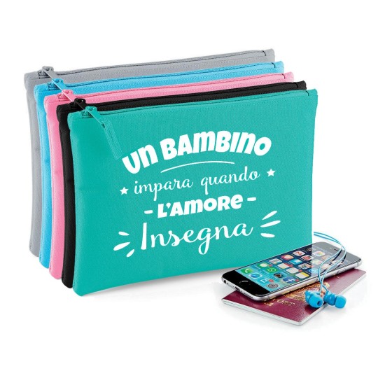 Pochette "Un bambino impara quando l'amore insegna" personalizzata con nome