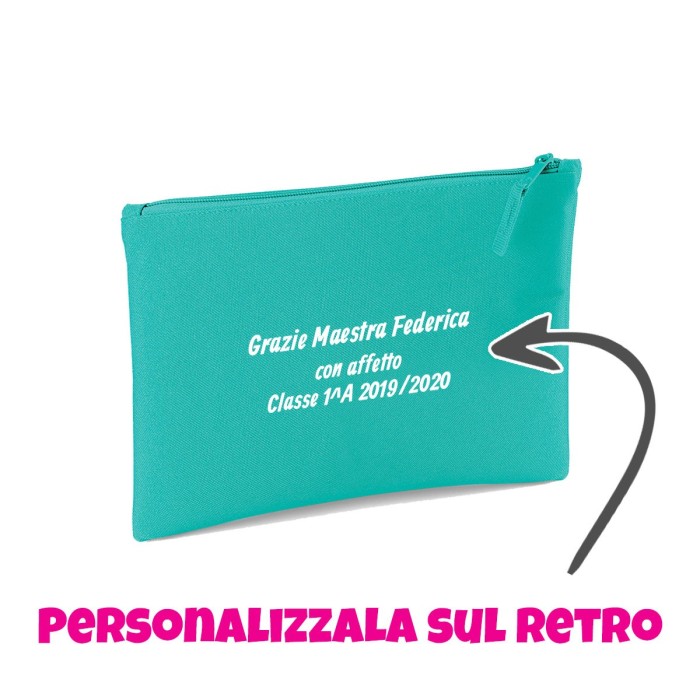 Pochette/astuccio per maestra"Nessun bambino è perduto" personalizzata con nome e classe