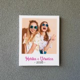 Quadro in tela canvas stile polaroid personalizzato con foto e testo