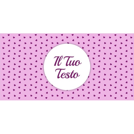 Borraccia da bambina con sfondo rosa, cuoricini e nome