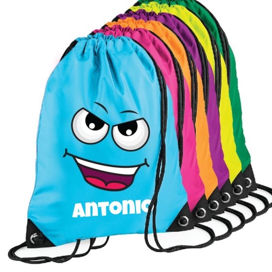 Sacca zainetto smile furbetto con nome personalizzato