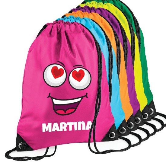 Sacca zainetto smile innamorato con nome personalizzato