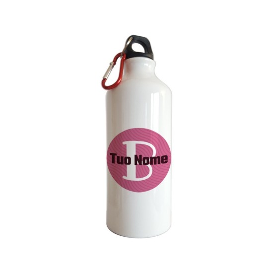 Borraccia da bambina con cerchio rosa e nome