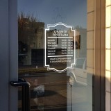 Orario adesivo apertura personalizzato per la vetrina del tuo negozio Tipo4