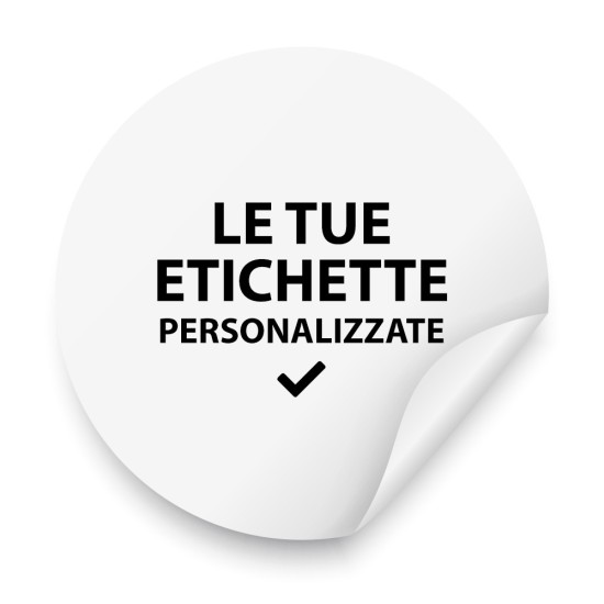 Etichette adesive tonde personalizzate con logo testo o immagine