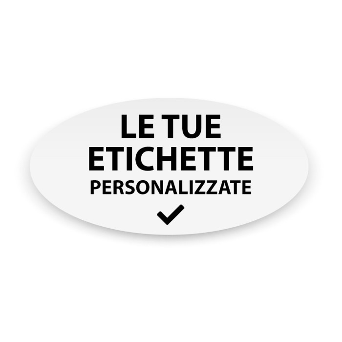 Etichette adesive ovali personalizzate con logo testo o immagine