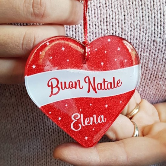 cuore albero natale con nome