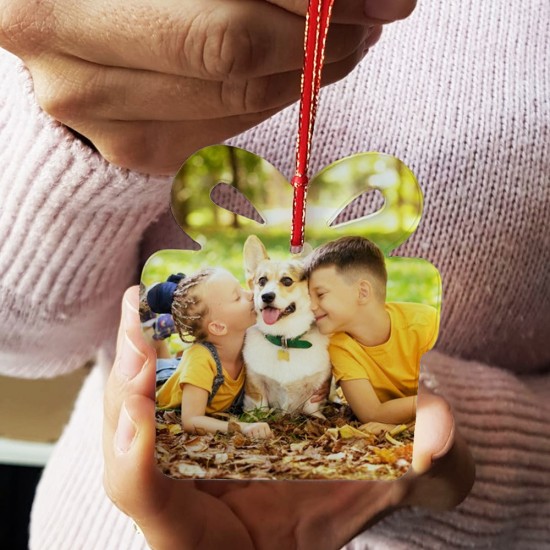 Addobbo natalizio pacco regalo in plexiglass personalizzato con foto