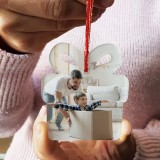 Addobbo natalizio pacco regalo in plexiglass personalizzato con foto