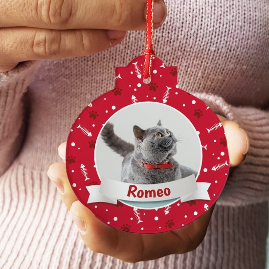 pallina natale gatto