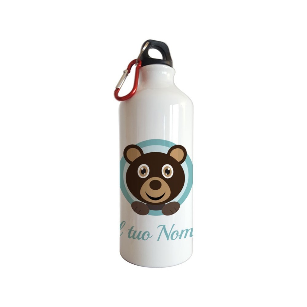 Borraccia da bambini con orsacchiotto e nome