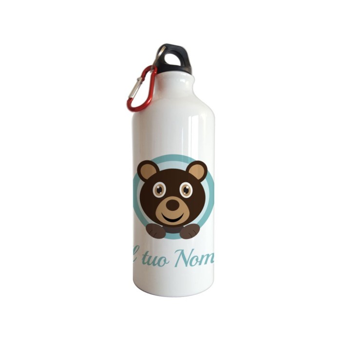 Borraccia da bambini con orsacchiotto e nome