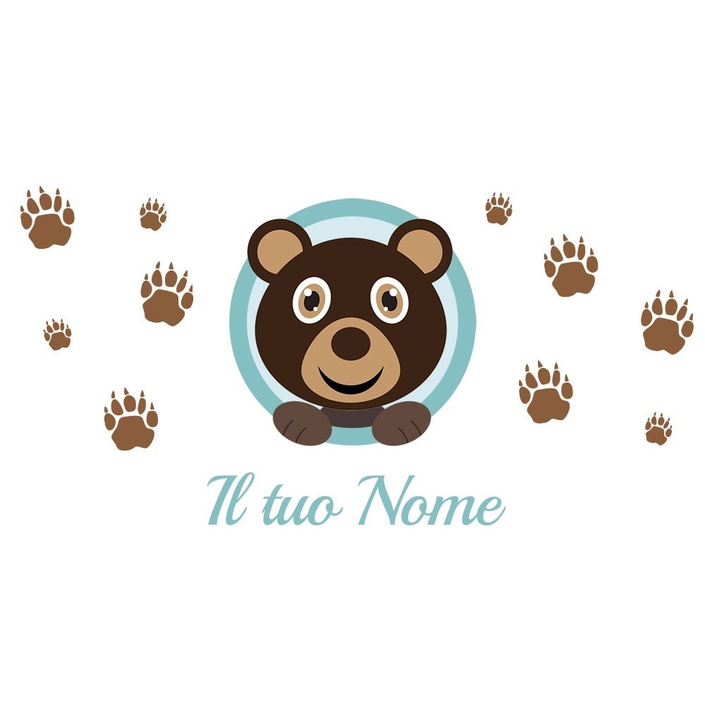Borraccia da bambini con orsacchiotto e nome