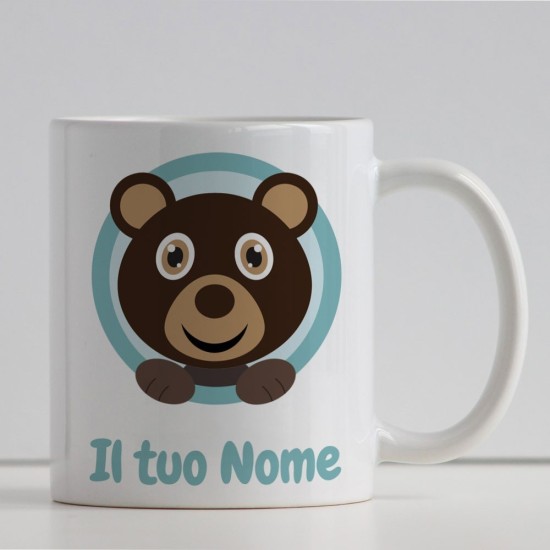 Tazza bambino con orsacchiotto e nome