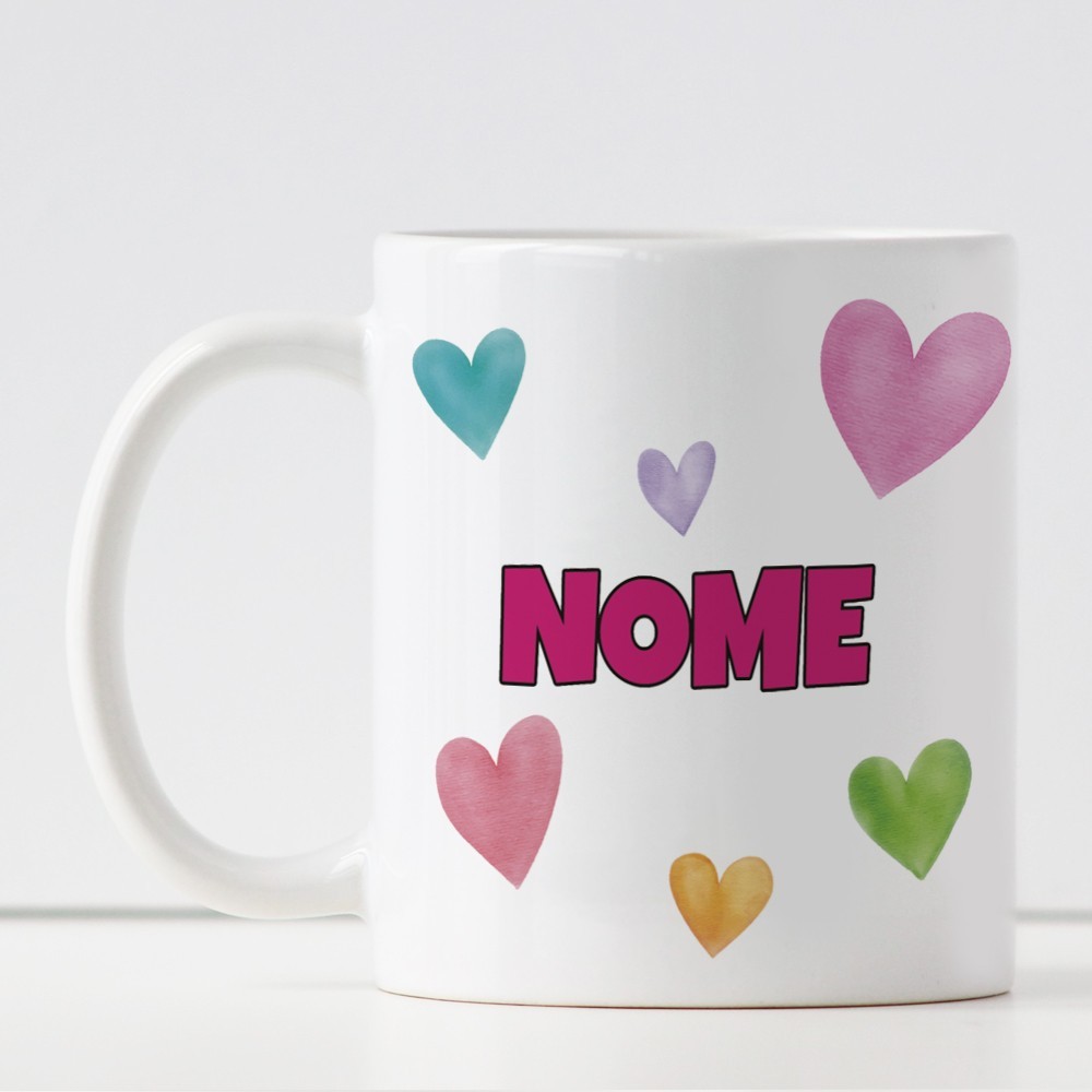 Tazza personalizzata per bambine con disegno unicorno e nome effetto glitter