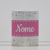 Tazza con striscia rosa personalizzabile con nome