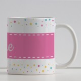 Tazza con striscia rosa personalizzabile con nome