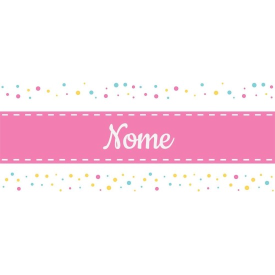 Tazza con striscia rosa personalizzabile con nome