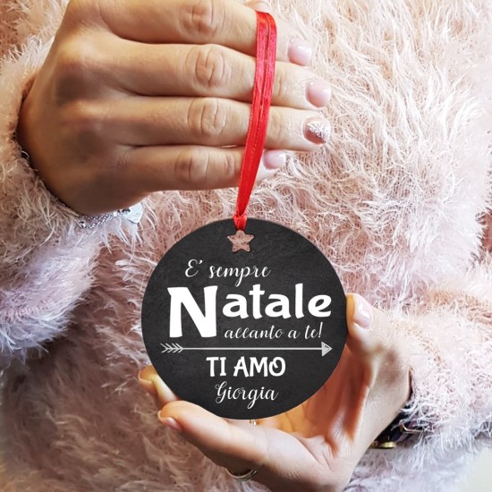 pallina natale innamorati