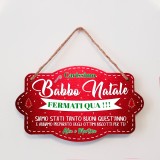 Targa natalizia per Babbo Natale personalizzata con nome /nomi