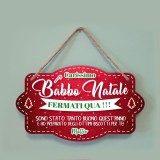 Targa natalizia per Babbo Natale personalizzata con nome /nomi