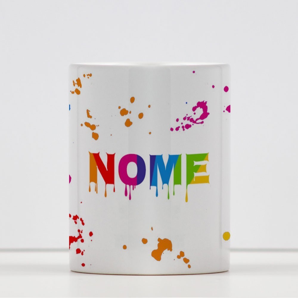 Tazza con schizzi di colore  personalizzabile con nome