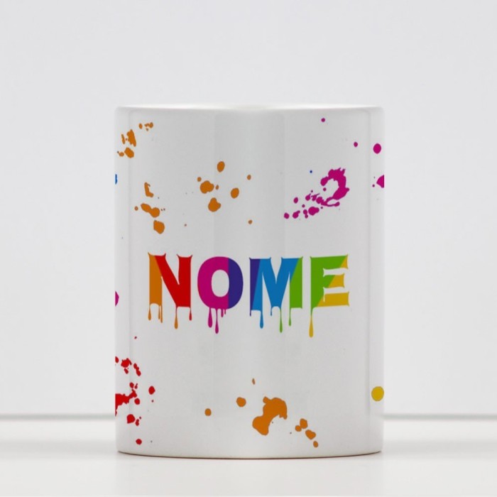 Tazza con schizzi di colore  personalizzabile con nome