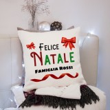 Cuscino Felice Natale e cognome della famiglia regalo di Natale personalizzato