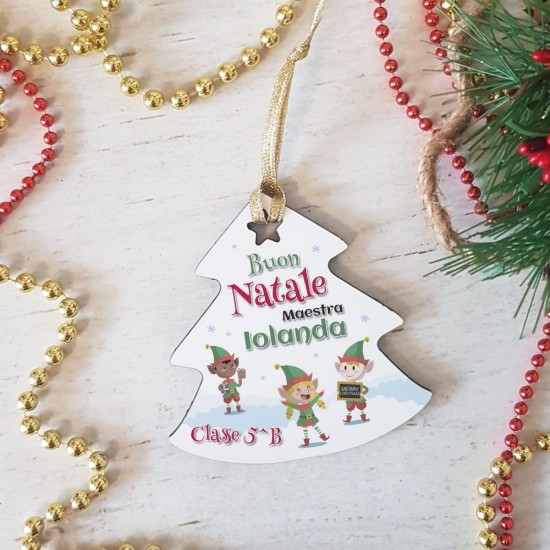 addobbo natale pallina di natale personalizzata per la maestra