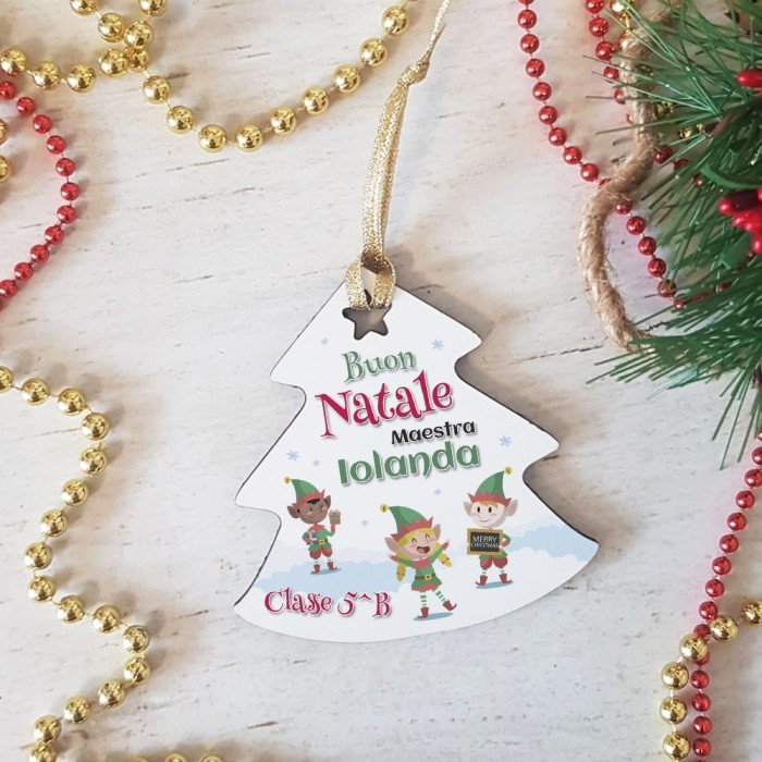 addobbo natale pallina di natale personalizzata per la maestra