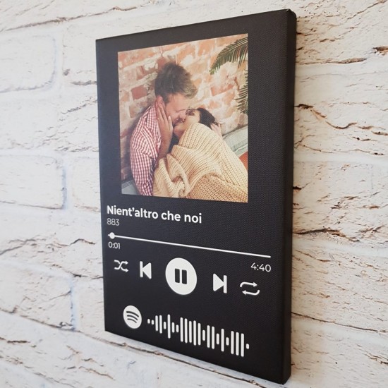 Quadro in tela Spotify con canzone scansionabile e foto