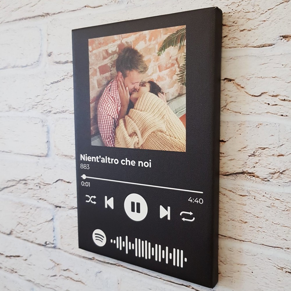 Quadro in tela Spotify con canzone scansionabile e foto
