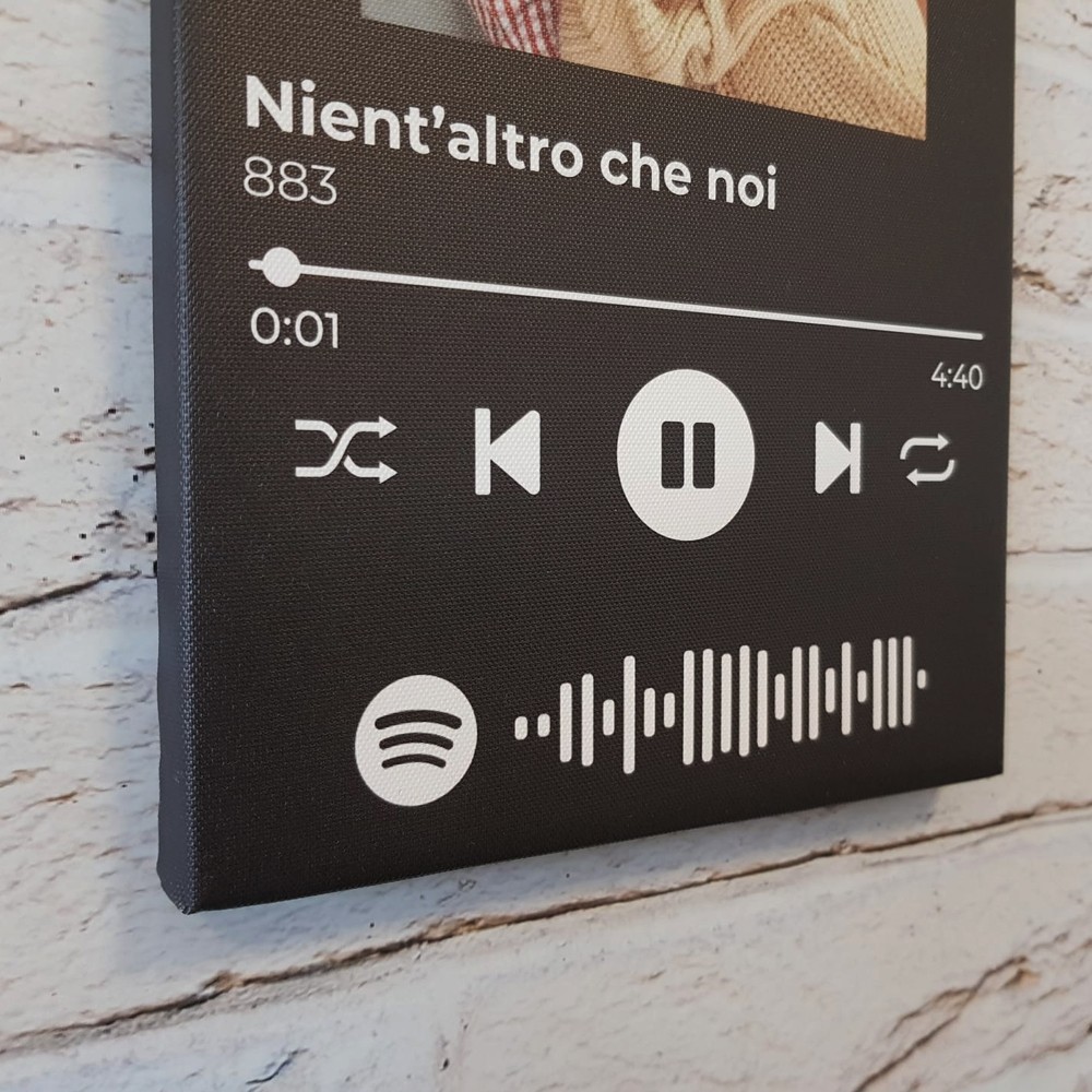 Quadro in tela Spotify con canzone scansionabile e foto