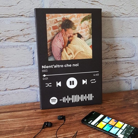 Quadro in tela Spotify con canzone scansionabile e foto
